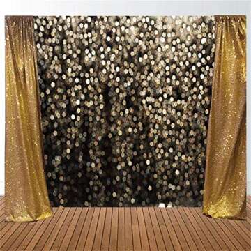 Allenjoy 7x5ft Gold Bokeh Spots Backdrop for Selfie Birthday Party Pictures Photo Booth Shoot Graduation Prom Dance Decor Wedding Vintage Astract Dot (No Glitter) Studio Props Photography Background