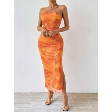 Light Dot Women's Summer Tube Top Maxi Dress for All Occasions