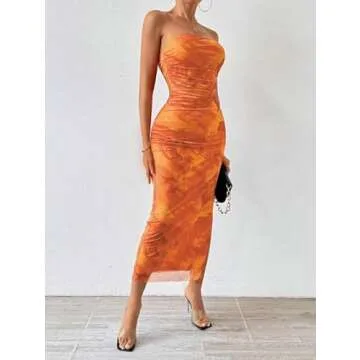 Light Dot Women's Summer Tube Top Maxi Dress for All Occasions