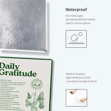 Fmcmly Daily Gratitude Inspirational Metal Tin Sign
