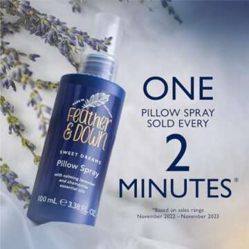 Feather & Down 100ml Sweet Dream Pillow Spray, With Calming Lavender & Chamomile Essential Oils, Encouraging Calm, Tranquility & a Restful Night's Sleep, Vegan & Cruelty Free