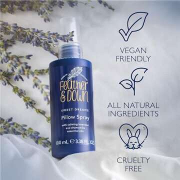 Feather & Down 100ml Sweet Dream Pillow Spray, With Calming Lavender & Chamomile Essential Oils, Encouraging Calm, Tranquility & a Restful Night's Sleep, Vegan & Cruelty Free