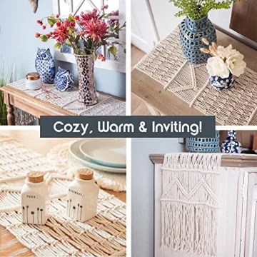 SnugLife Macrame Table Runner | Eco-Friendly Boho Decor