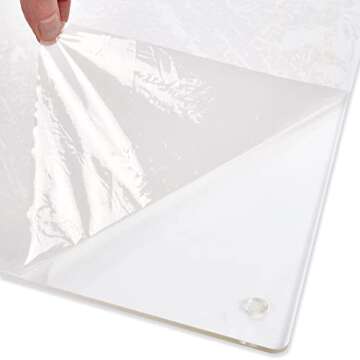 Cutting Board with Lip Edge – Clear Acrylic – Non-Slip – 20” x 16” – Countertop Protecto...