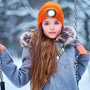 Ocatoma Kids Beanie with Light - Winter Knit Hat