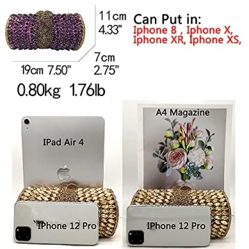 Boutique De FGG Silver Crystal Clutch for Weddings