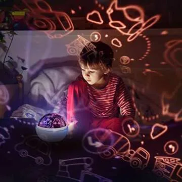 DQMOON Night Light for Kids,Dino and Car 2 in 1 Kids Night Light Projector 360° Rotating, Dinosaur Toys for Kids Bedroom Decor Christmas Birthday Boys Gifts