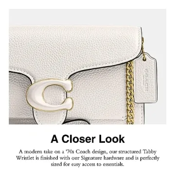 Shop Coach Polished Pebble Tabby Wristlet Chalk One Size