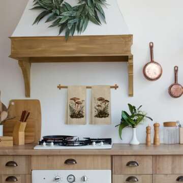 KFXHANGD Vintage Mushroom Kitchen Towels and Dishcloths Set of 2, Mushroom Kitchen Decor, Mushroom Dish Towels, Cottagecore Botanical Decor Hand Tea Towels for Bathroom Kitchen, 16×24 Inches