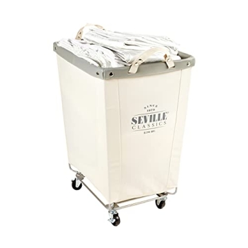 Seville Classics Heavy Duty Rolling Laundry Hamper - Large & Durable