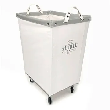 Seville Classics Heavy Duty Rolling Laundry Hamper - Large & Durable
