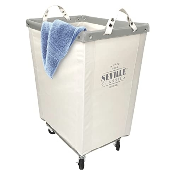 Seville Classics Heavy Duty Rolling Laundry Hamper - Large & Durable