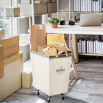 Seville Classics Heavy Duty Rolling Laundry Hamper - Large & Durable