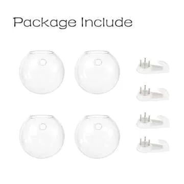 Dubee 4 Pcs Glass Wall Hanging Planter Terrariums,Hanging Wall Vases for Plants Indoor,Glass Plant Containers for Air Plant,Succulents and Candle Display.