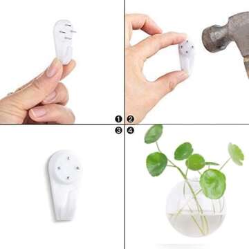 Dubee 4 Pcs Glass Wall Hanging Planter Terrariums,Hanging Wall Vases for Plants Indoor,Glass Plant Containers for Air Plant,Succulents and Candle Display.