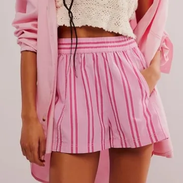 Seyurigaoka Women Striped Boxer Shorts for Summer Style