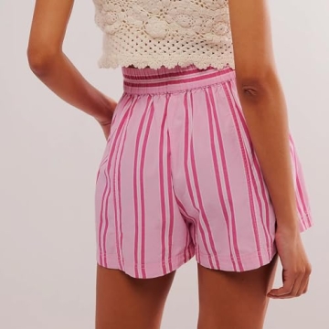 Seyurigaoka Women Striped Boxer Shorts for Summer Style
