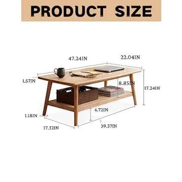 Grewood Solid Oak Coffee Table - Modern, Durable, Stylish