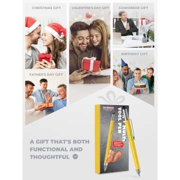 Unique POCIONE Multitool Pen - Ideal Gift for Dads, Engineers, and DIY Enthusiasts