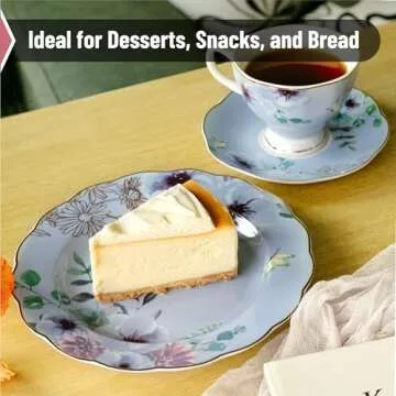 BTaT Porcelain Floral Plates - Elegant Dinnerware Set