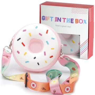 CONTRACONTACT Sweet Kids Purse Donut Bag in Boxes as Gift, Donuts Purses as Kids Toys for Age 3 4 5 ...