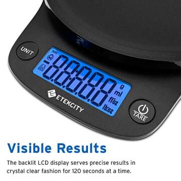 Etekcity 0.1g Food Kitchen Scale, Digital Ounces and Grams for Cooking, Baking, Meal Prep, Dieting, and Weight Loss, 11 Pounds, Black