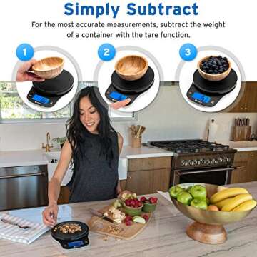 Etekcity 0.1g Food Kitchen Scale, Digital Ounces and Grams for Cooking, Baking, Meal Prep, Dieting, and Weight Loss, 11 Pounds, Black