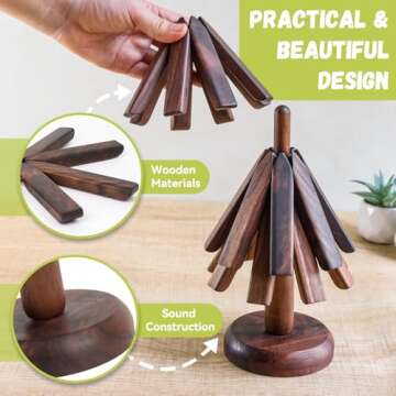 Black Walnut Trivet Set Unique Kitchen Gadgets for Gifts