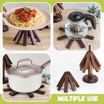 Black Walnut Trivet Set Unique Kitchen Gadgets for Gifts