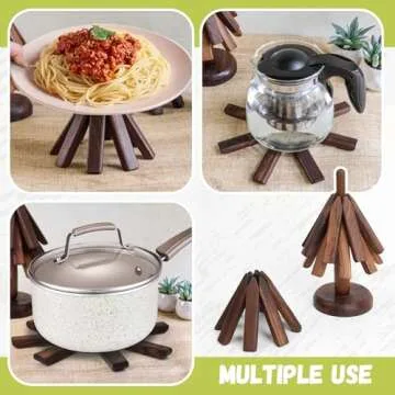Black Walnut Trivet Set Unique Kitchen Gadgets for Gifts