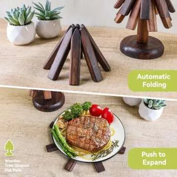 Black Walnut Trivet Set Unique Kitchen Gadgets for Gifts
