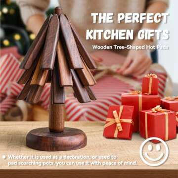 Black Walnut Trivet Set Unique Kitchen Gadgets for Gifts