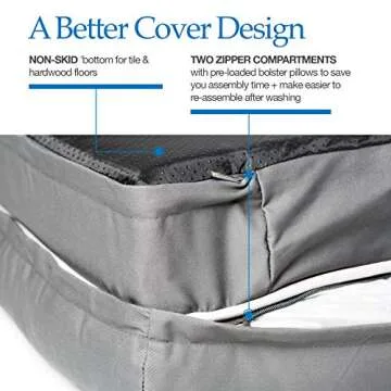 PetFusion Ultimate Dog Bed, Orthopedic Memory Foam, Multiple Sizes and Colors, Medium Firmness Pillow, Waterproof Liner, YKK Zippers, Breathable 35% Cotton Cover