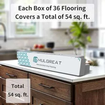 MULGREAT Peel and Stick Floor Tile, 54 Sq.Ft Self Adhesive Vinyl Flooring Plank, 36 Pieces Waterproof Heavy Duty Wood Grain Tiles, 36"x6" DIY Planks for Apartment Bathroom, Wooden Knot Pattern