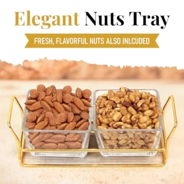 Luxurious Nuts Gift Basket in Reusable Glass Tray