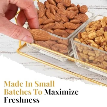 Luxurious Nuts Gift Basket in Reusable Glass Tray