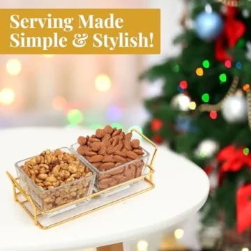 Luxurious Nuts Gift Basket in Reusable Glass Tray