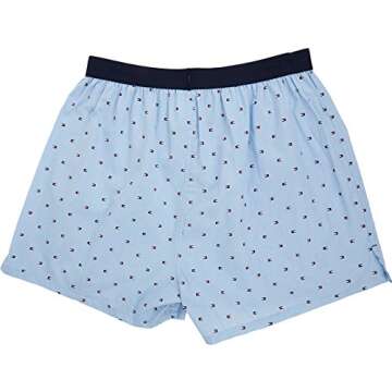 Tommy Hilfiger Men's Underwear Woven Boxers, Ice, Large