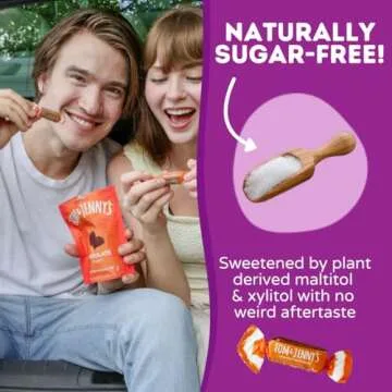 Tom & Jenny's Sugar Free Candy Soft Caramels Individually Wrapped - Sea Salt & Vanilla - Low Net Carb Zero Sugar Candy with Xylitol & Maltitol (Chocolate Caramel) Keto Candy 1 Pack