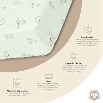 Crane Baby Organic Cotton Bunny Fitted Crib Sheet - Soft and Eco-Friendly