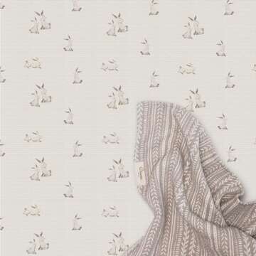 Crane Baby Organic Cotton Bunny Crib Sheet - Soft & Multi-Use
