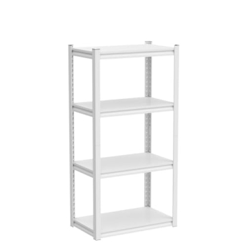 Raybee Garage Shelving Heavy Duty Load 1600LBS Garage Storage Shelves Adjustable Heavy Duty Shelving 4 Tier Metal Shelving for Storage White Metal Shelves for Kitchen Pantry 27.5" W x 13.8" D x 57" H