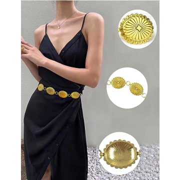 TOPACC Western Concho Chain Belt for Women Stylish Accessory