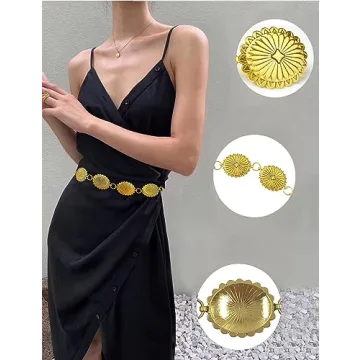 TOPACC Western Concho Chain Belt for Women Stylish Accessory