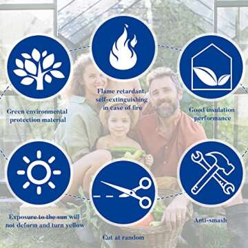 Hotop Polycarbonate Greenhouse Panels Double Layer Polycarbonate Panels Waterproof UV Protected Sheet Corrugated Plastic Roof Greenhouse Replacement Cover(3 Pcs,4' X 2' X 0.02')