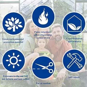 Hotop Polycarbonate Greenhouse Panels Double Layer Polycarbonate Panels Waterproof UV Protected Sheet Corrugated Plastic Roof Greenhouse Replacement Cover(3 Pcs,4' X 2' X 0.02')