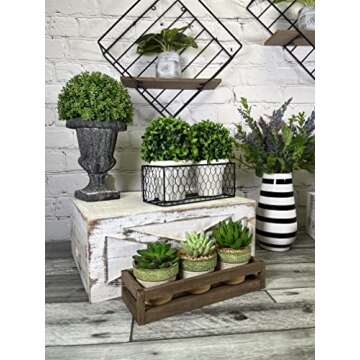 Admired By Nature 2pcs 5" Artificial Boxwood Topiary Faux Topiaries Artificial Boxwood Balls Potted ...