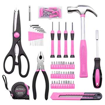 CARTMAN General Household Tool Set with Toolbox in Pink