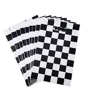 Rainmae 50 Pcs Race car Goodie Gift Bags, Racing Treat Gift Bags, Candy Party Favors Bags, Black and White Checkered Party Supplies for Two Fast Themed Kids Birthday Baby Shower Party Decoration