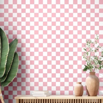 Drydiet Retro Checkerboard Peel and Stick Wallpaper 70s Checkered Wallpaper Checkered Removable Wall...